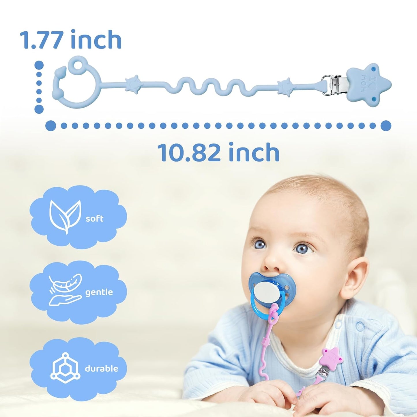 Toy Straps for Baby,RTMOK Silicone Setpacifier Clip,Applies to Car Seat Toy,Teether Toy,High Chair,Stroller Accessories,Baby Toy Clips,Cribs,Rocking Chair