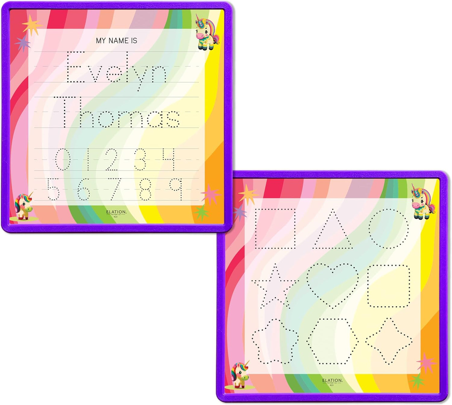 Kid's Name Tracing Board | Dry Erase Letter Tracing | Reusable Name Alphabet Tracing| Number Tracing | Personalized | Baby Unicorn Theme