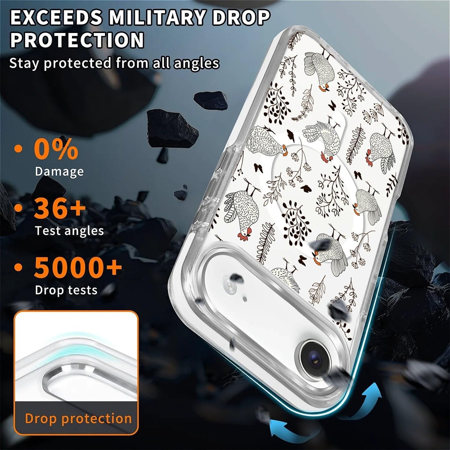 for iPhone 17 Pro Max Case [Compatible with Magsafe],Girls Women Clear Magnetic Case Silicone Shockproof Protective Cover with Pattern Colorful Motivational Letters