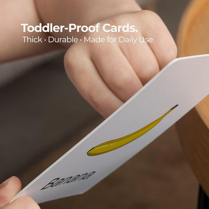 Toddler Flashcards for Ages 1–3 – 55 Thick & Durable Learning Cards, First Words, Real-Life Images, Montessori Toy for Babies 12+ Months
