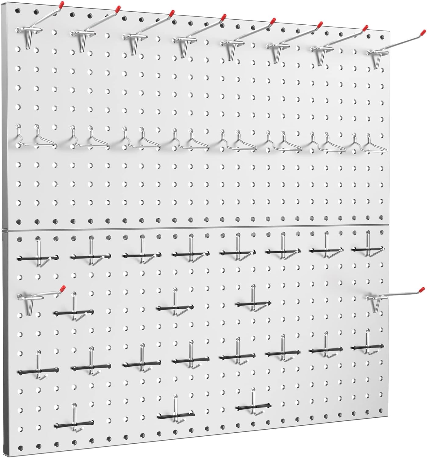 TORACK Metal Pegboard Wall Organizer 24" x 24" or 12" x 48", 70 PCS Tools Storage Pegboard for Garage Tool Organizer Pegboard with Peg Board Hooks for Workbench(Blue)