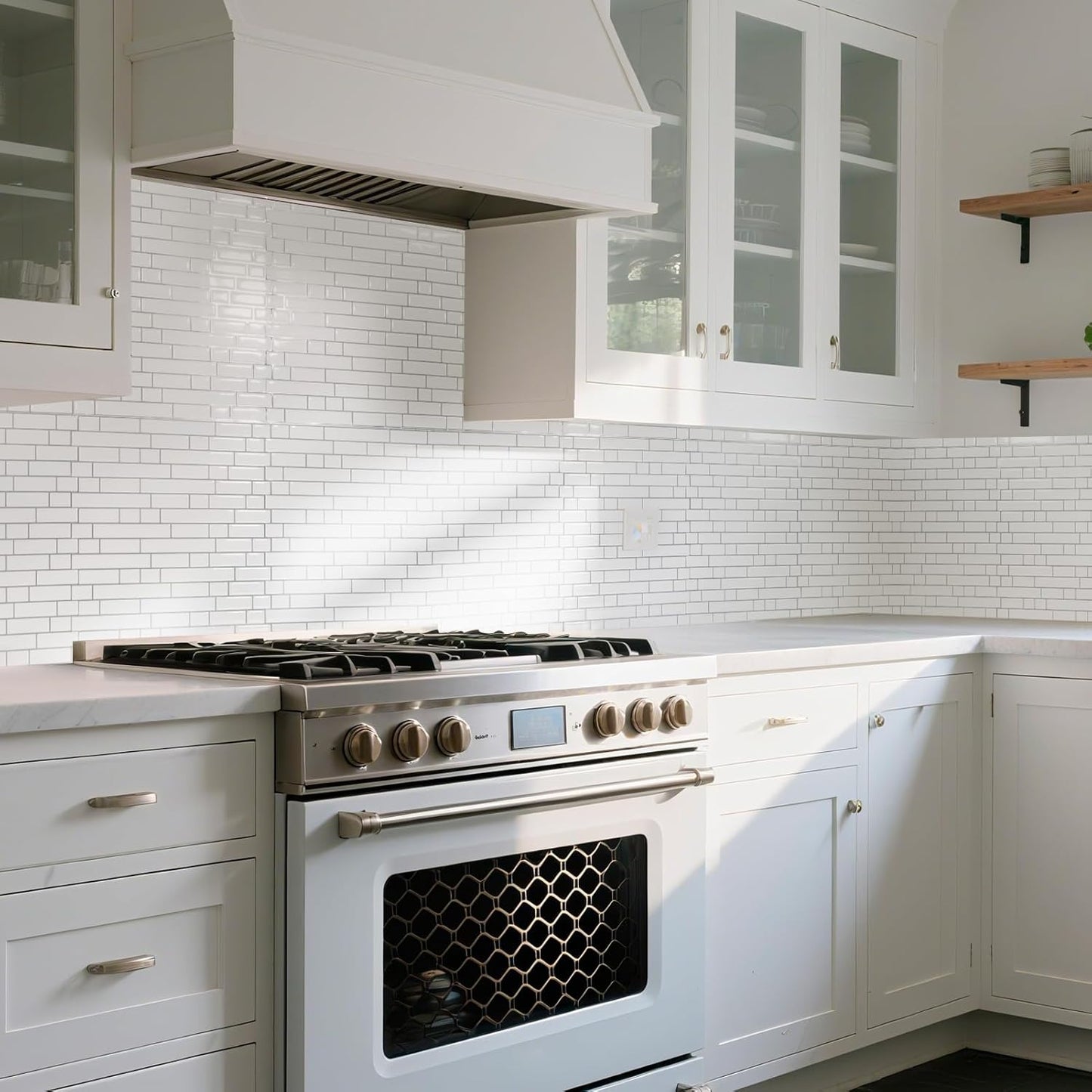 Art3d 10-Sheet Heavy-Duty Peel and Stick Backsplash, Waterproof Wall Tiles Stick on Kitchen Backsplash Living Space, Carrara Grey