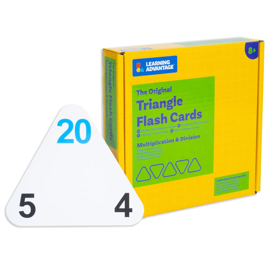 Learning Advantage Original Triangle Flash Cards | Multiplication and Division | Set of 20 | Math Games and Flash Cards | Home or Classroom Math