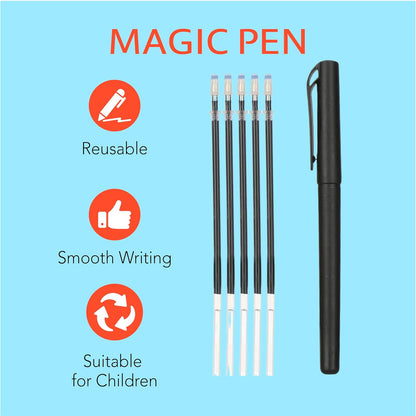 Reusable Magic Practice Copybook for Child Education, Alphabet Number Math Drawing Practice Book (Pack of 4) - Letter Tracing Book for Teaching Handwriting to Kids - with Pens and Handwriting Grip