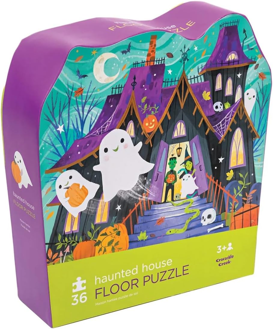 Crocodile Creek 36-Piece Jigsaw Floor Puzzle - Shark Reef - for Kids Ages 3-5 - Heavy-Duty Shaped Box for Storage - 24" W x 18" H Finished
