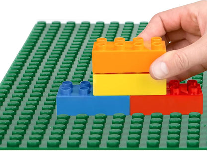 ZEAYEA 12 Pack Classic Baseplates, Building Base Plates Compatible with Most Standard Building Bricks, 10" x 10" Stackable Bases, Green