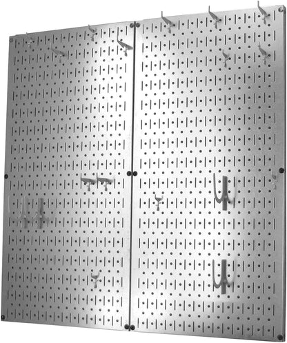 Wall Control Kitchen Pegboard Organizer Pots and Pans Storage Rack Organization Kit with Green Pegboard and White Accessories