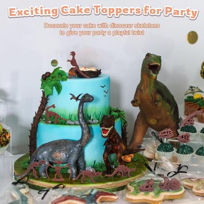 70PCS 3.7 Inch Dinosaur Bone for Sandbox Brown Dinosaur Fossil Skeleton Plastic Skull Dino Dig Toy Kit for Puzzle Game Sensory Bin Birthday Party Dino Scavenger Hunt Science Class Prize Cupcake