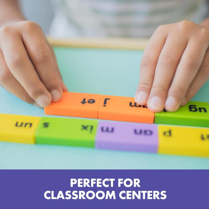 Educational Insights Phonics Dominoes – Long Vowels - Manipulative for Classroom & Home, Set of 84 Dominoes in 6 Colors, Ages 6+
