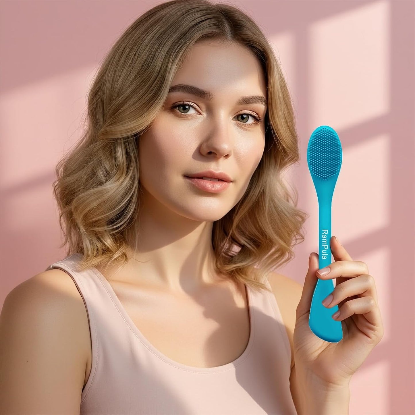 RamPula Silicone Face Mask Brush, Face Scrubber for Gentle Exfoliating & Hairless Moisturizers Applicator Tools for Apply Mud, Clay, Charcoal Mixed Mask, Cream, Lotion