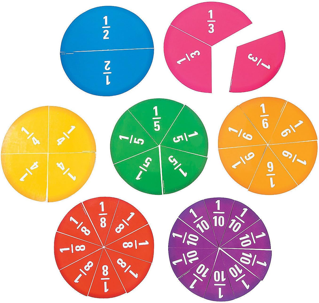 Jumbo Fraction Magnet Set - 38 Pieces - Educational and Learning Activities for Kids