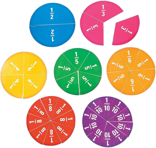 Jumbo Fraction Magnet Set - 38 Pieces - Educational and Learning Activities for Kids