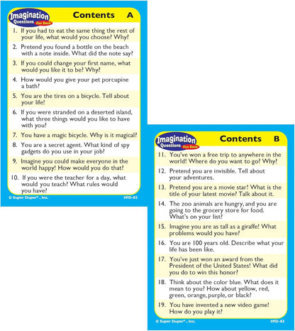 Super Duper Publications | Imagination Questions Fun Deck Flash Cards | Educational Learning Resource for Children