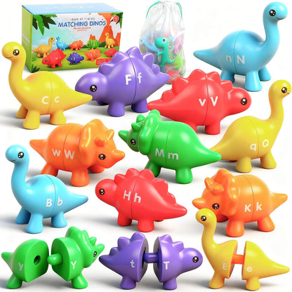 Numbers Matching Game 10 Pcs,123 Counting Dinosaur Toy Montessori Learning Toys for 12 Months Toddlers Kids Ages 1 2 3 4 5 Years Old, Mathematics Educational Preschool Fine Motor Skill Dinosaur Set