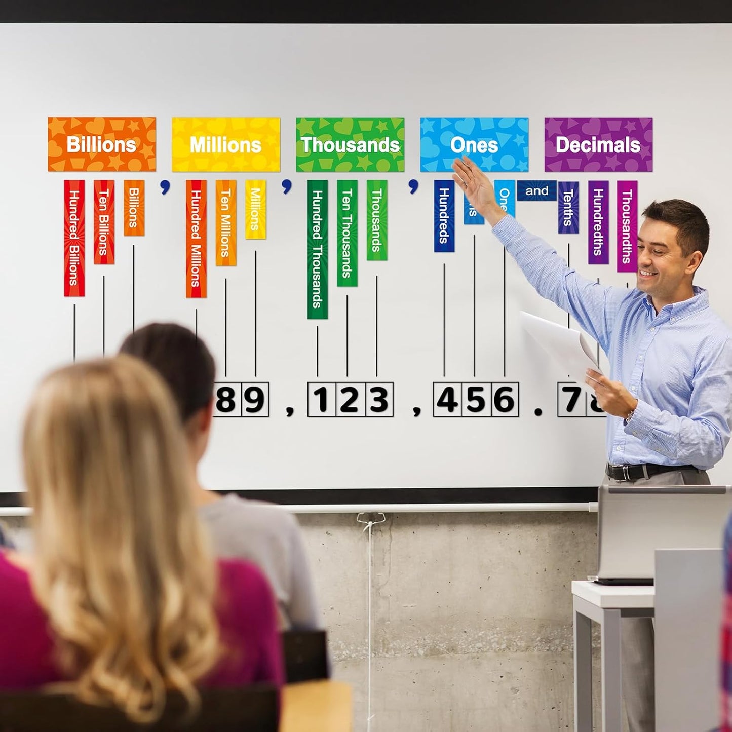 29Pcs Magnetic Place Value Chart Place Value Manipulatives Place Value Pocket Magnets Magnetic Base 10 Blocks Magnets Math Manipulatives Base Ten Kit for Classroom Wall Teacher Kids Decorations