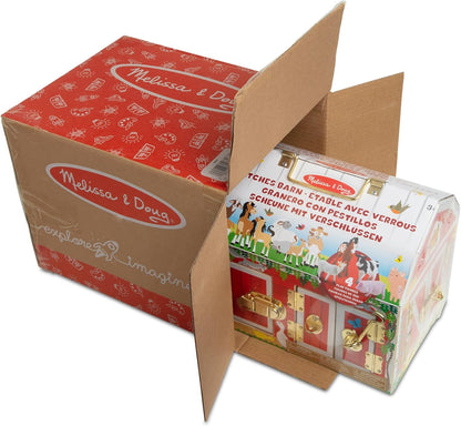 Melissa & Doug Latches Barn Toy Sensory Activity, Doors and Locks Toy, Farm Animals, for Kids Ages 3+