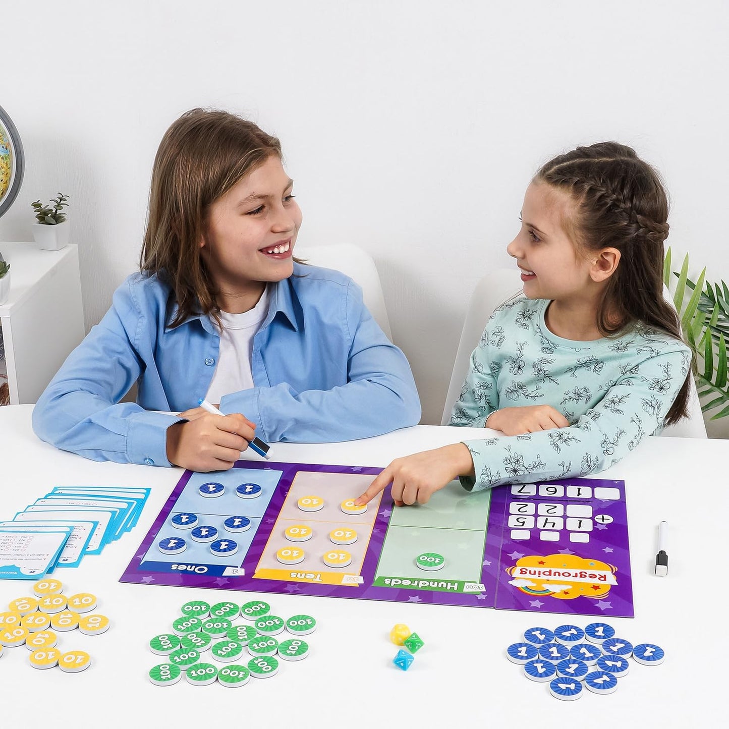 Simply Magic Fun Magnetic Regrouping Activities Kit & Magnetic Place Value & Discs Set for Kids