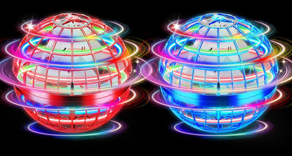 Flying Orb Ball Toy, 2026 Upgrade Hand Controlled Hover Ball with LED Lights,360° Rotating Boomerang Globe Cool Mini Drone, Ideal Birthday&Christmas Gift for Boys Girls-Blue & Purple