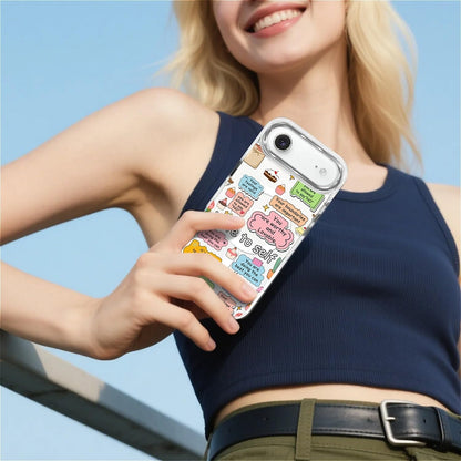 for iPhone 17 Pro Max Case [Compatible with Magsafe],Girls Women Clear Magnetic Case Silicone Shockproof Protective Cover with Pattern Colorful Motivational Letters