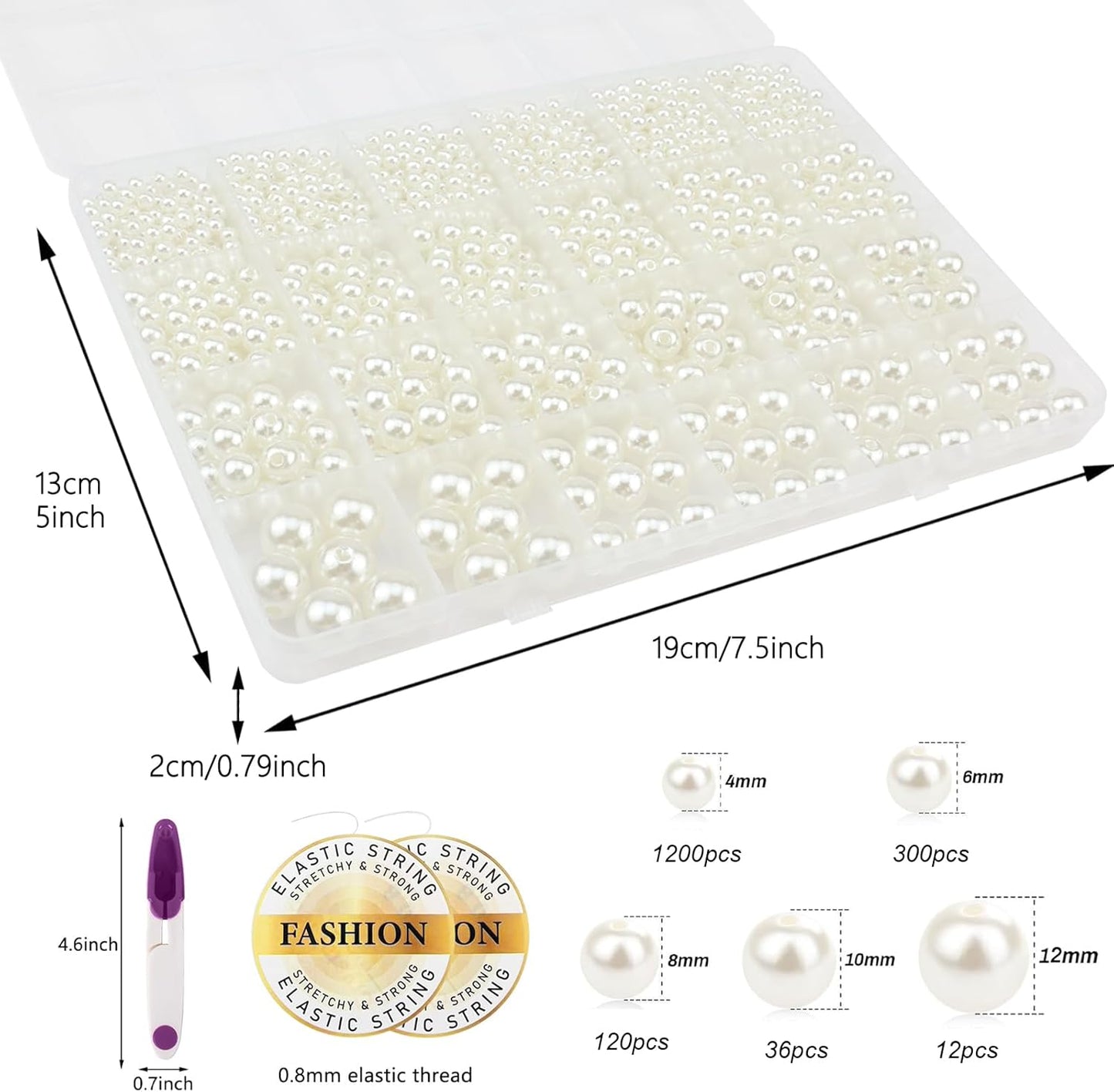 Hpebl 2136PCS Beads for Bracelets Pearl Bracelet Making Kit Friendship Bracelet Kits Bracelet Bead Kits Small Pearl Bead and Gold Beads Beading Kit for Bracelets Jewelry Making Kit