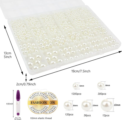 Hpebl 2136PCS Beads for Bracelets Pearl Bracelet Making Kit Friendship Bracelet Kits Bracelet Bead Kits Small Pearl Bead and Gold Beads Beading Kit for Bracelets Jewelry Making Kit
