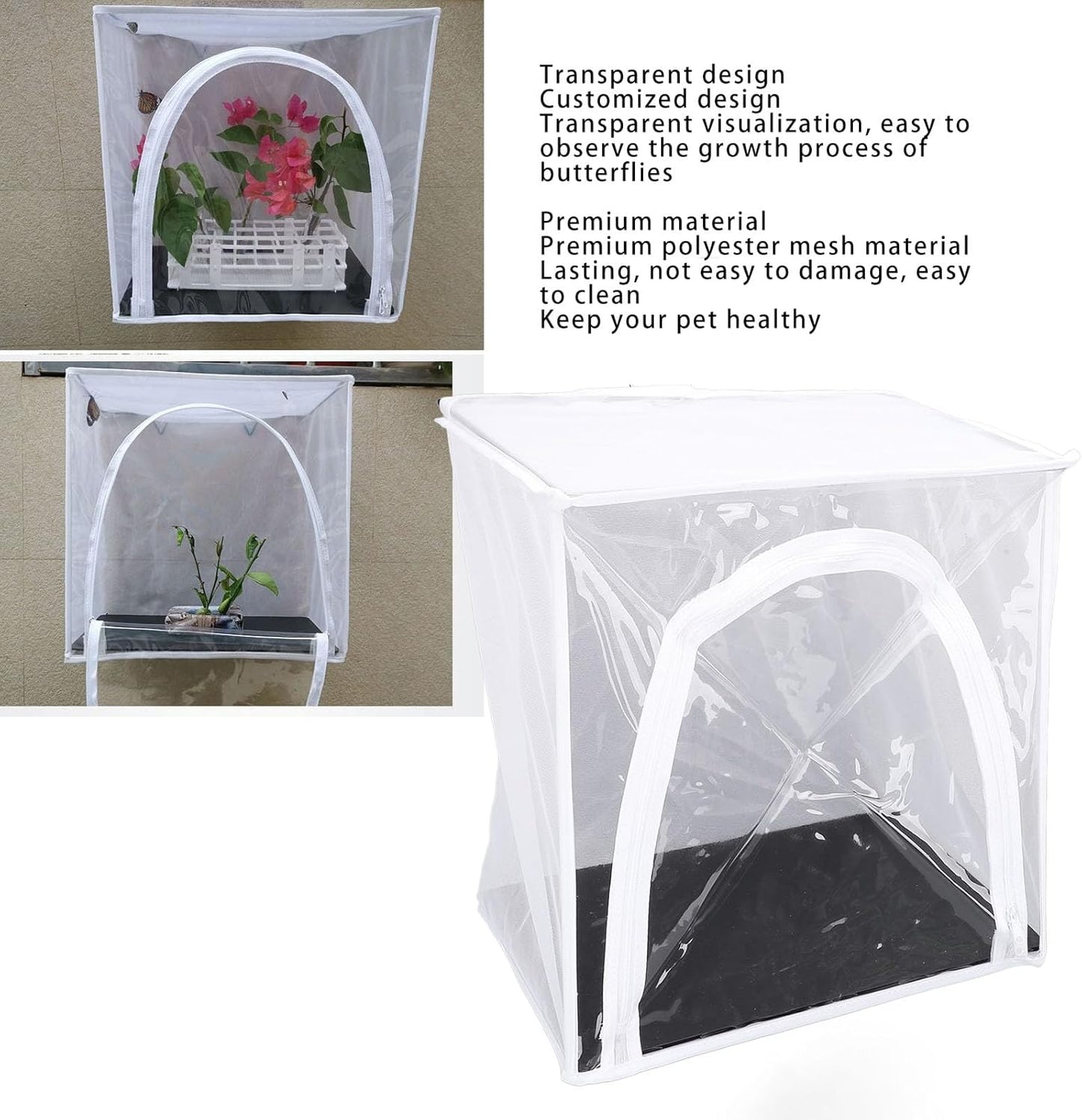 Wall Mounted Butterfly House Habitat, Multipurpose Breathable Large Space Lightweight Mesh Butterfly Cage
