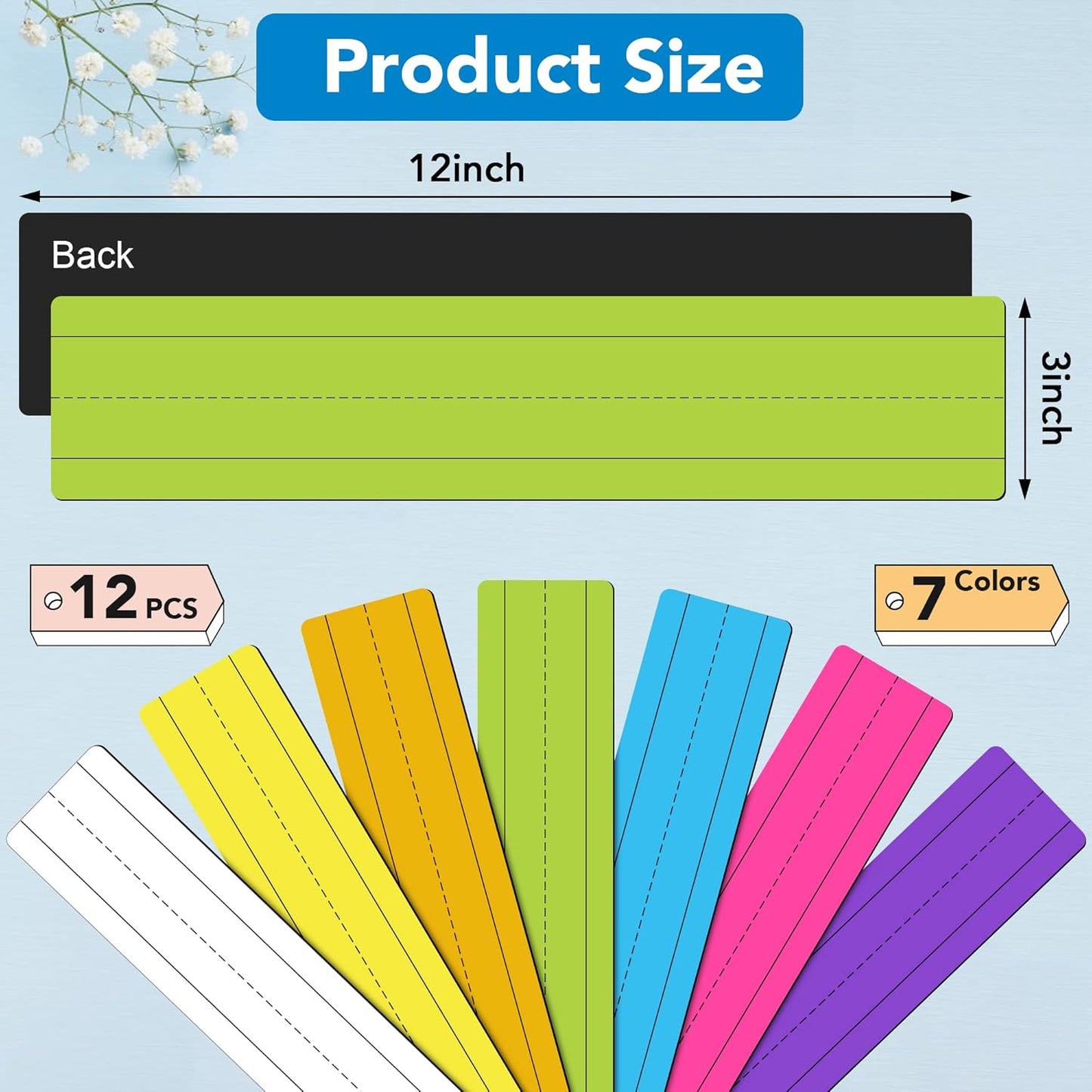 D-FantiX Magnetic Fraction Tiles & Fraction Circles Activity Set & 12 Pack Magnetic Sentence Strips for Teachers