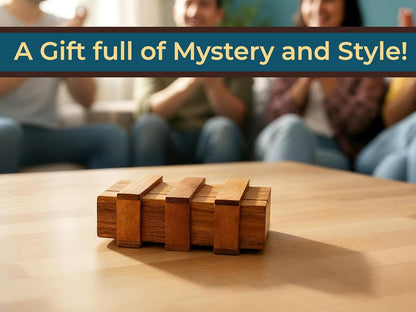 BSIRI Wooden Secret Money Puzzle Box Brain Teaser with Hidden Compartments Ideal Jewelry Stash 3D Lock Gift Card Wood Stash Holder for Cash Gifts Storage for Kids and Adults Double Magic Puzzles Boxes