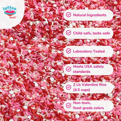 Lattooland Princess Sensory Rice for Girls | Pink Rose & Ruby Royal Colored Rice | Sensory Bin Filler | Non-Toxic Pretend Play | Montessori Fine Motor Toy | Birthday Gift Age 2 3 4 5 6 7