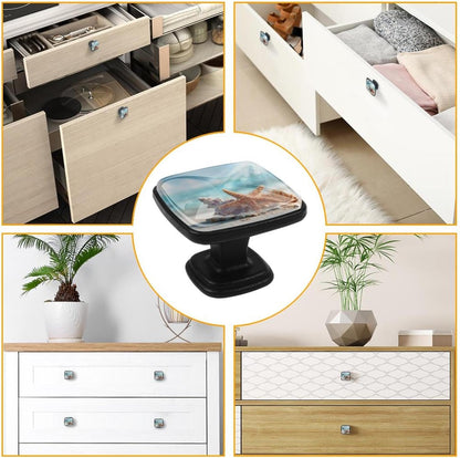 4 Pack Cabinet Knobs Drawer Pulls, 30mm Round ABS Glass Drawer Hardware Growing Butterfly Cabinet Handles with Screws for Dressers Kitchens Cupboard