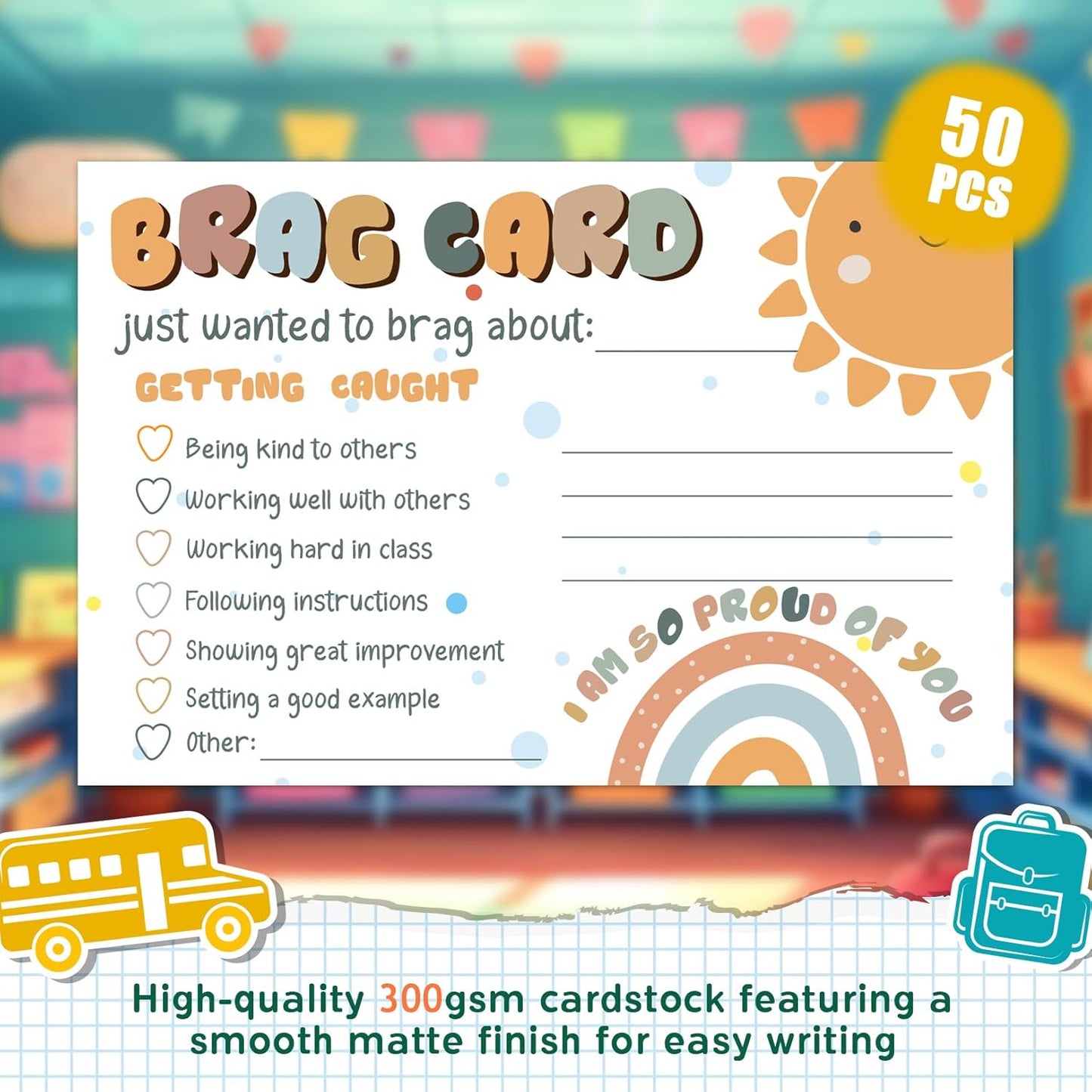 LOVEDMORE Video Game Theme Positive Brag Card, Teacher Mail for Elementary Classroom Must Have Rewards to Students, Elementary Teacher Supplies