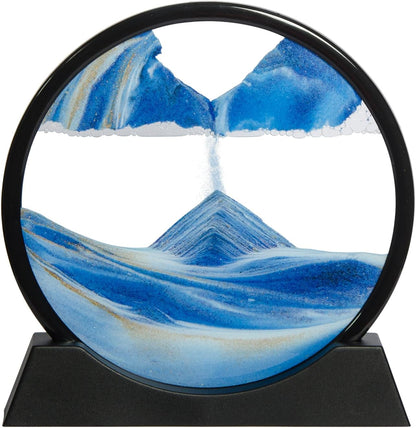 KUILONGT 3D Dynamic Sand Art Liquid Motion 6.97 Inch Khaki Moving Sand Art for Desktop Home Office Decor Relaxing Kinetic Sandscapes with Flowing Design(Khaki)