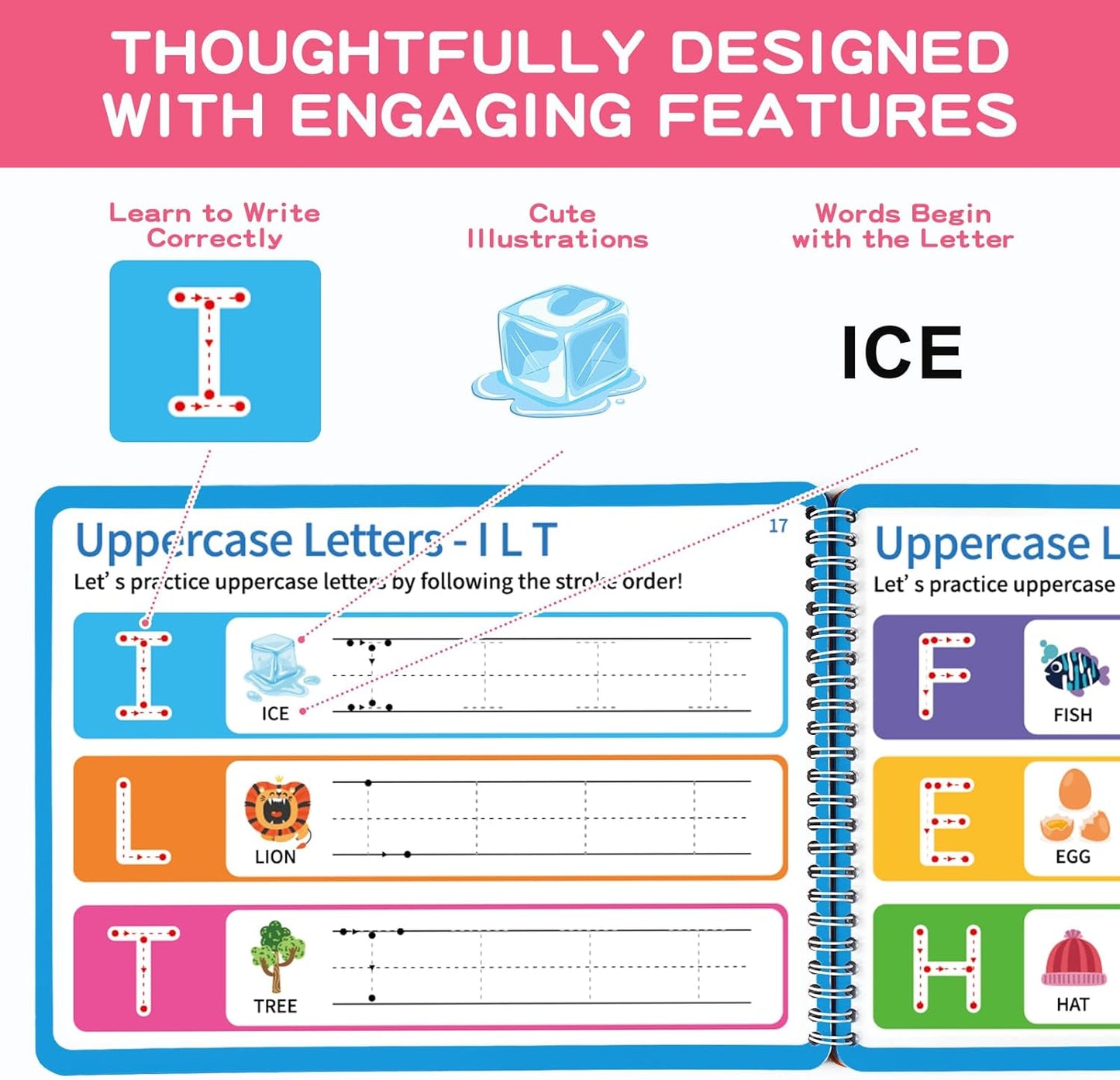 Preschool Learning Activities, Tracing Books for Kids Ages 3+, Toddler Handwriting Practice, Letter Tracing for Kids, Preschool Kindergarten Workbooks 3+, Learning Books for 3+ Years Old