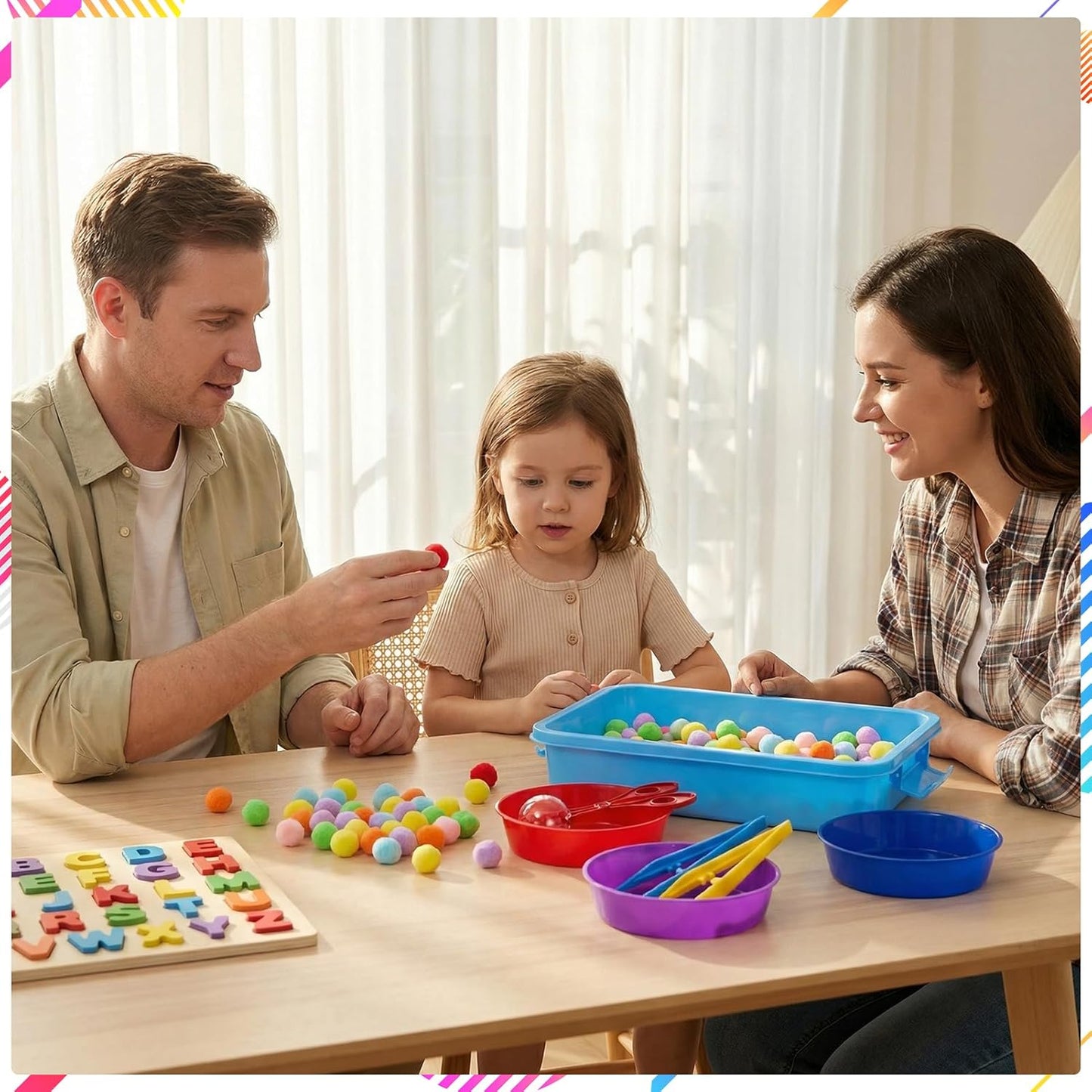 320 Pcs Sensory Bin Fillers Include 200 Pompoms 60 Simulated Ice Cubes 42 Resin Axolotl 12 Cups 4 Tweezers 2 Clips Fine Motor Skills Toys Set Sensory Table Filler