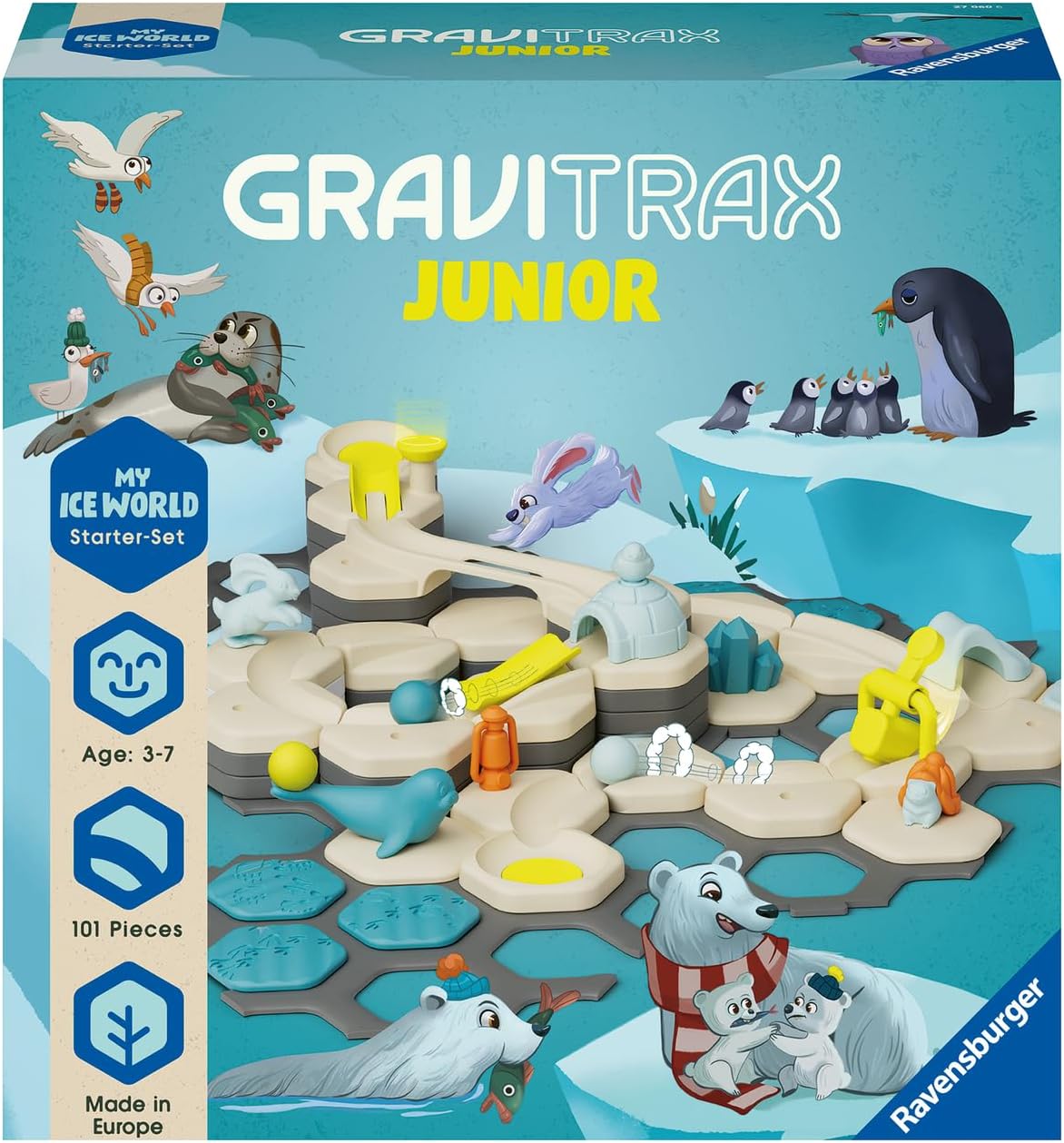 Ravensburger GraviTrax Junior Starter Set L Ice - Marble Run, STEM and Construction Toys for Kids Age 3 Years Up - Kids Gifts