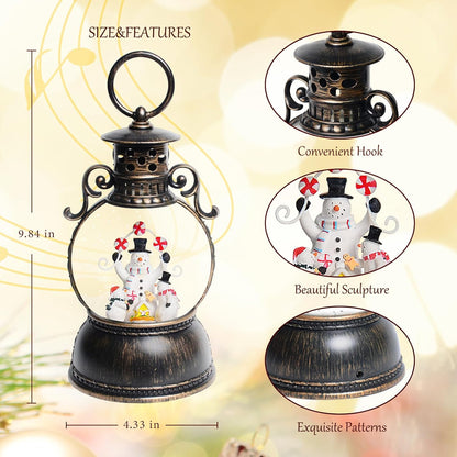 Extra Large Christmas Snow Globes Christmas Lantern, 12.99" Musical Snow Globe with 8 Songs, Santa Snowglobe for Kids Adults, 6H Timer Dual Power, Lighted Christmas Decorations Indoor Gifts