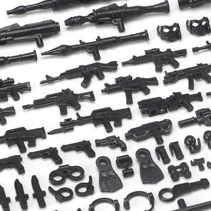 Feleph SWAT Equipment Pack City Army Toy Set for Special Weapons and Tactics Figures, Black Modern Military Bricks Kit Gear Accessories Building Blocks Compatible with Major Brand