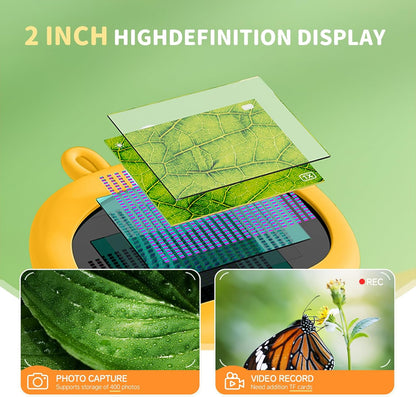 Kids Microscope Pocket Microscope, 2" IPS Screen 1000X Portable Microscope for Kids, Photo and Video Camera, Christmas Birthday Gifts for Age 3 4 5 6 7 8 9 10 11 12 Girls Boys