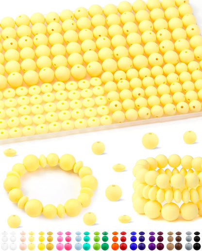 200Pcs FIVEIZERO Mixed Silicone Beads for Keychain Making, 12mm 15mm Round and 12mm Lentil Silicone Beads for Pens Bracelet Necklace DIY Crafts(Black)