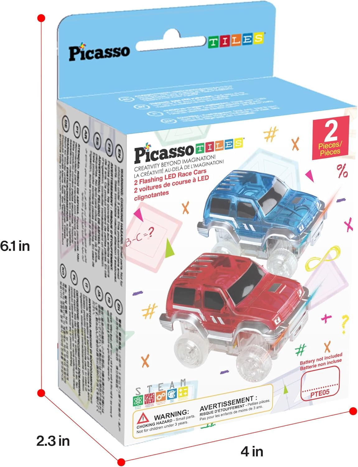 PicassoTiles 121pc Magnetic Tile Race Track Marble Run Magnet Tiles 3-in-1 Playset Car Racing Construction Set STEM Learning Early Education Building Toy Cars for School Toddlers Boys Girls Ages 3+
