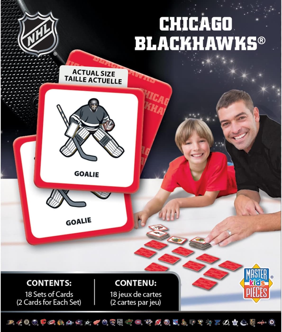 MasterPieces NHL Chicago Blackhawks Matching Game, For Ages 3+ - Fun Family Entertainment for Kids and Adults - Educational, Engaging, and Perfect for Game Night, Interactive Classroom Activities