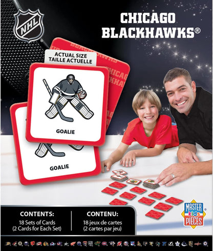 MasterPieces NHL Chicago Blackhawks Matching Game, For Ages 3+ - Fun Family Entertainment for Kids and Adults - Educational, Engaging, and Perfect for Game Night, Interactive Classroom Activities