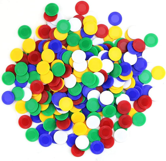 300 Plastic Poker Chips, Poker Card Game Chips Bulk for Game Play, Learning Math Counting, 5 Colors