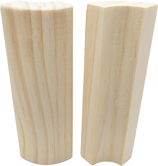 5.5" x 5/8" Rounded Outside Bullnose Corner Baseboard Molding and Trim Block for Thin Baseboard. Pine. (10)
