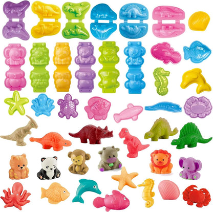 Unleash Creativity with 6 Unique Dino Molds Dough Toys Dough Accessories Set.Ideal as a Gift for Kids Aged 3-4-8 Years