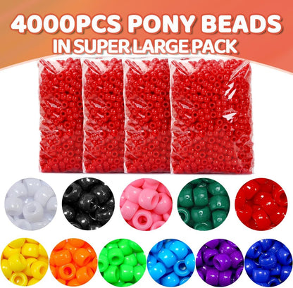 Praisebank 4000pcs Dark Green Pony Beads for Jewelry Making, Crafts, Hair Braids