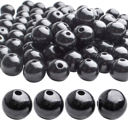 Aylifu Round Wooden Beads, 50 pcs 25mm Natural Unfinished Wooden Spacers for DIY Crafts Jewelry Making, White, Hole: 5mm
