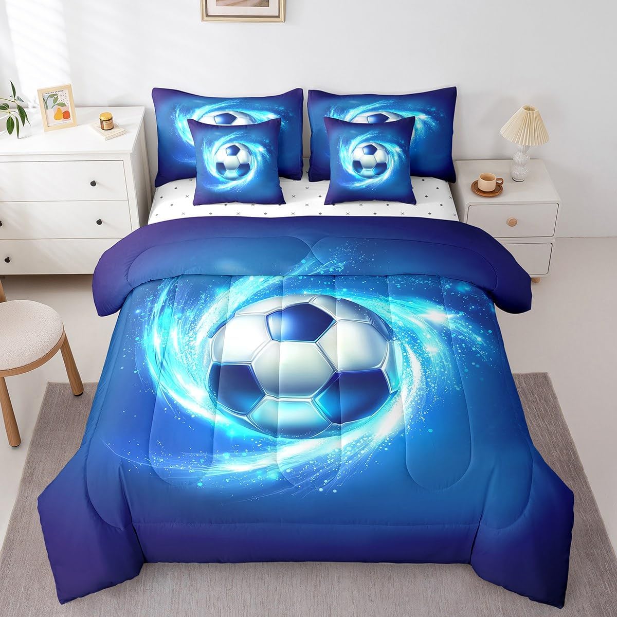 Erosebridal Chemistry Comforter Set with Sheets Full Size Periodic Table of Elements Bed in A Bag 7 Piece Science Chemistry Lovers Bedding Set for Kids Boys Children Bedroom Modern Black Bed Sets