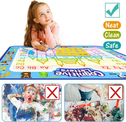Jasonwell Aqua Water Doodle Mat 48 x 36 Inches Large Magic Drawing Doodling Mat Coloring Mat Educational Toys Christmas Birthday Gifts for Kids Toddler Boys Girls Age 2 3 4 5 6 7 8 Year Old (Galaxy)