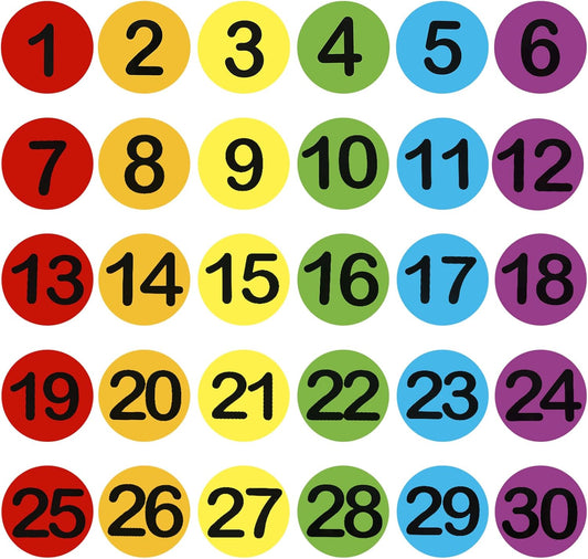 Outus 30 Pieces 6 Inch Classroom Floor Stickers Multicolor Classroom Spots for Line up Markers Self Adhesive Vinyl Stickers for Preschool Kindergarten Students Kids (Chic Color, Fresh Dot Style)